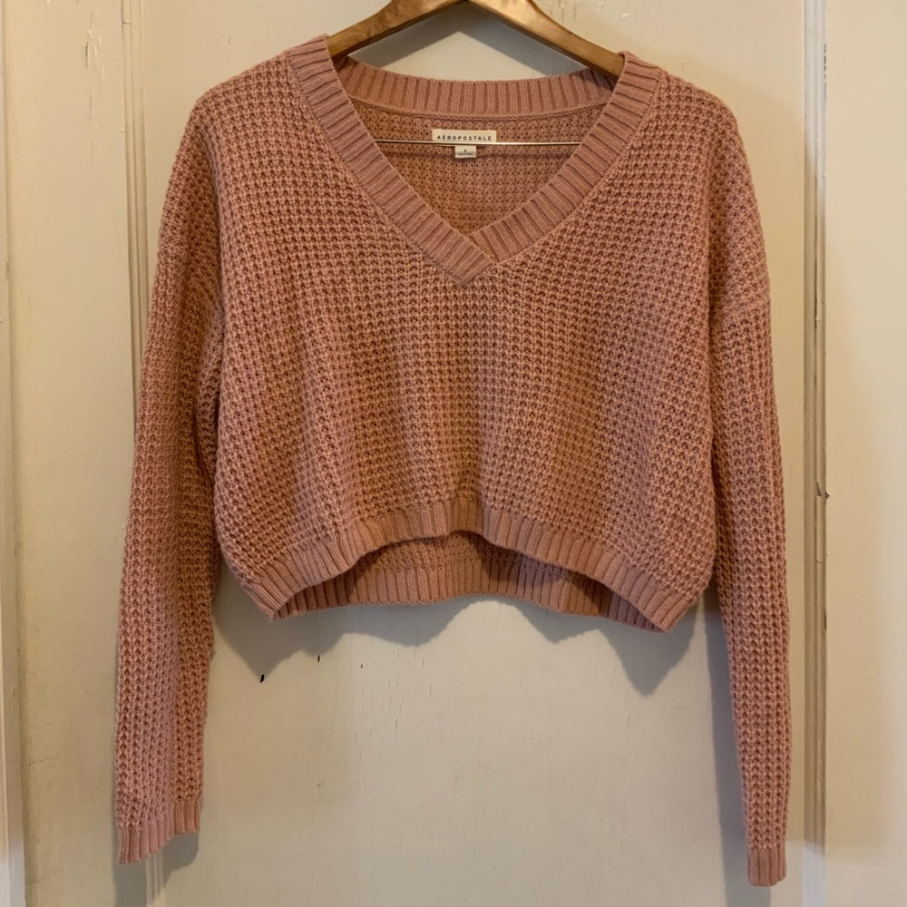 Cropped knit sweater